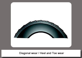 Diagnoal wear - heel and toe wear