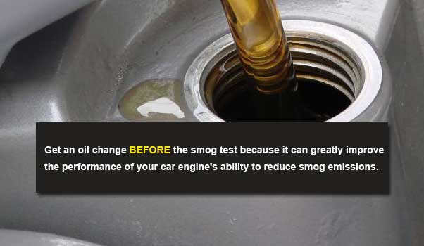 smog test pass tip - get oil change