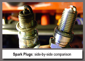 side by side comparison of bad versus good spark plugs